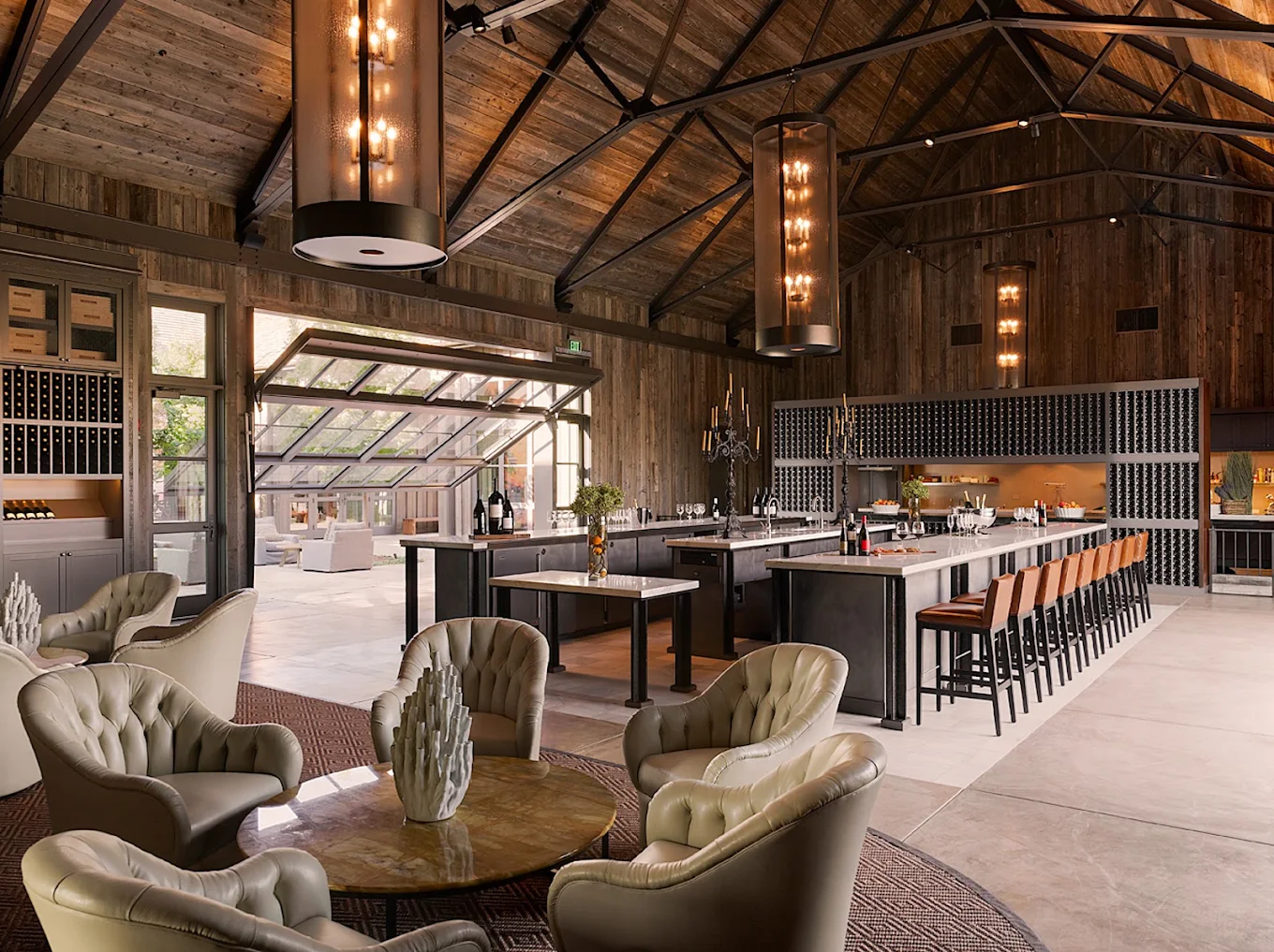 Elegant first winery tasting room for the Wine and Dine tour