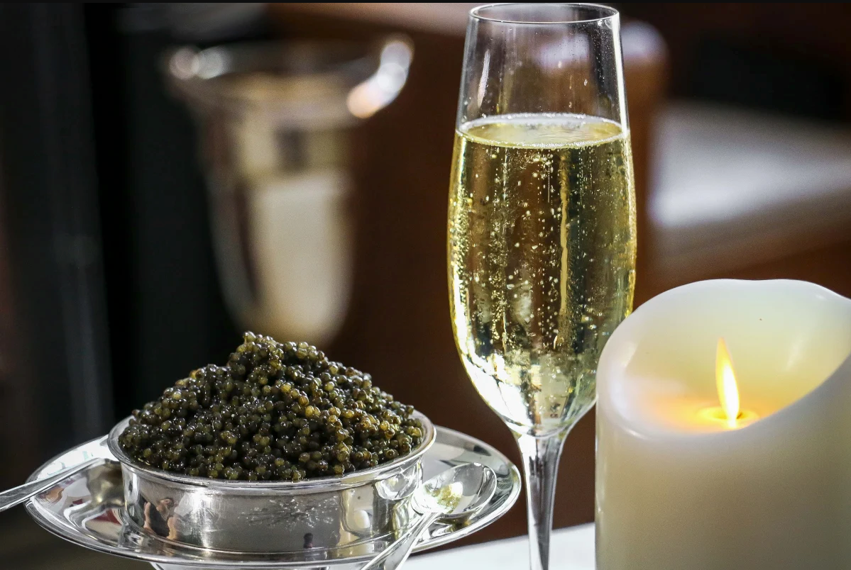 Champagne and caviar for a luxury Wine and Dine tour