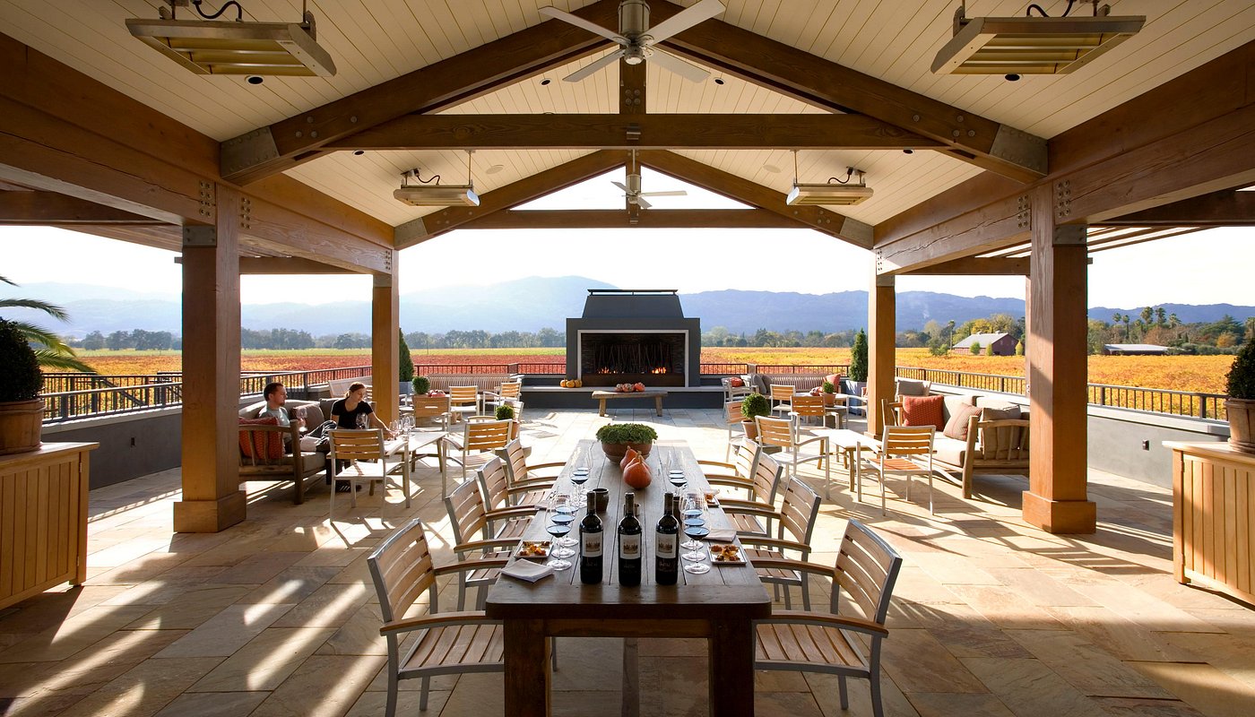 Scenic second winery terrace and vineyard view for the Wine and Dine tour